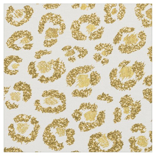 Glamoureus Faux Sparkly Gold Leopard Stof (Close Up)