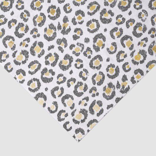 Glamoureus Faux Sparkly Gold & Silver Leopard Tissuepapier (Detail)
