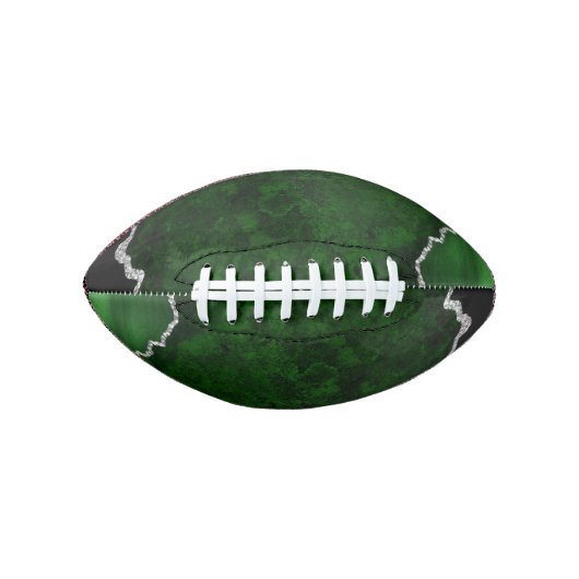 Glamoureus Forest Green Marble Chic Silver Glitter American Football (Voorkant)