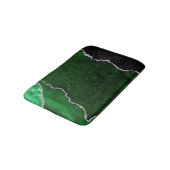 Glamoureus Forest Green Marble Chic Silver Glitter Badmat (Gekanteld)