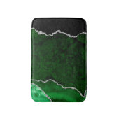 Glamoureus Forest Green Marble Chic Silver Glitter Badmat (Voorkant Verticaal)
