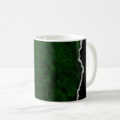Glamoureus Forest Green Marble Chic Silver Glitter Koffiemok (Voorkant rechts)