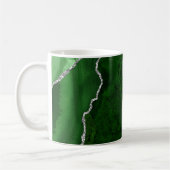 Glamoureus Forest Green Marble Chic Silver Glitter Koffiemok (Links)