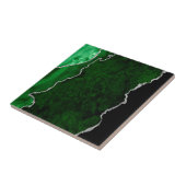 Glamoureus Forest Green Marble Chic Silver Glitter Tegeltje (Zijkant)