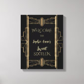 Glamoureus Gatsby Art Deco SWEET 16 C uit 1920 Canvas Afdruk (Voorkant)