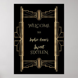 Glamoureus Gatsby Art Deco SWEET 16 uit 1920 Poster