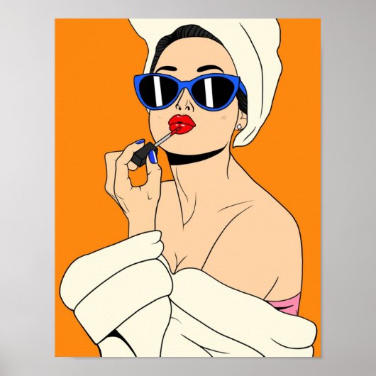 Glamoureus Girl Black hair Poster (Voorkant)