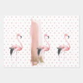 Glamoureus Girly Pink Flamingo patronen Inpakpapier Vel (Voorkant)