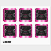 Glamoureus Girly Pink Product Labels Black en Logo (Vel)