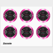 Glamoureus Girly Pink Product Labels Black en Logo (Vel)