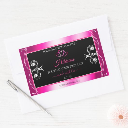 Glamoureus Girly Pink Product Labels Diamonds Blac (Envelop)