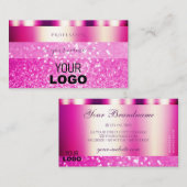 Glamoureus Girly Pink Sparking Glitter met Logo Visitekaartje (Voorkant / Achterkant)