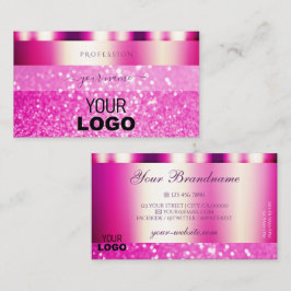 Glamoureus Girly Pink Sparking Glitter met Logo Visitekaartje