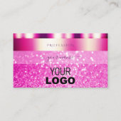 Glamoureus Girly Pink Sparking Glitter met Logo Visitekaartje (Voorkant)