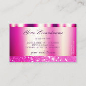 Glamoureus Girly Pink Sparking Glitter Shimmery Visitekaartje (Achterkant)