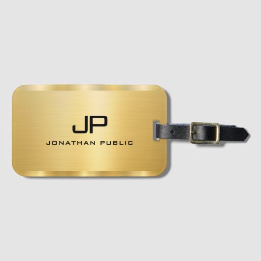 Glamoureus Glamoureus Moderne Monogram Sjabloon Bagagelabel (Voorkant (horizontaal))