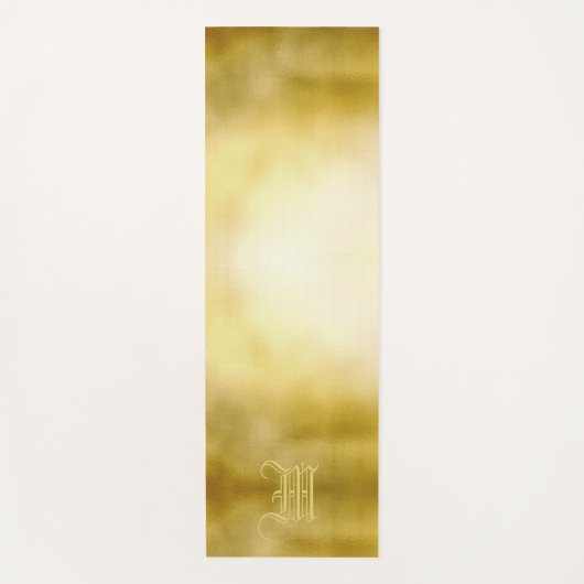 Glamoureus Glanzend Goud Royal Crown Monogram Yogamat (Voorkant)