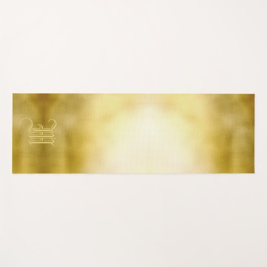 Glamoureus Glanzend Goud Royal Crown Monogram Yogamat (Voorkant (horizontaal))