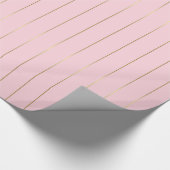 Glamoureus glanzend roze gouden strepen Chic Desig Cadeaupapier (Hoek)