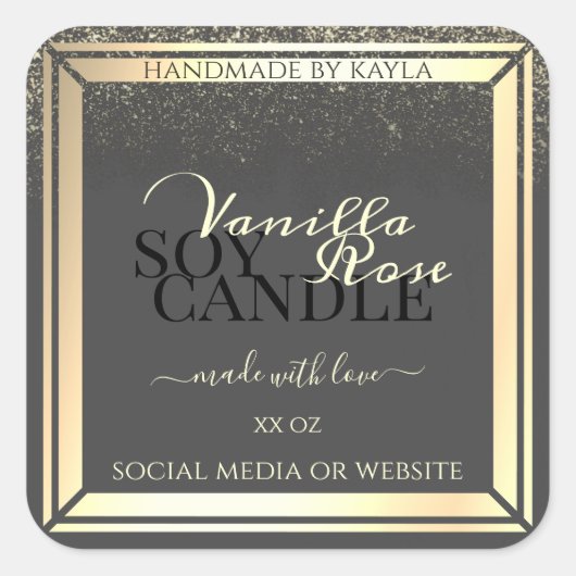 Glamoureus Glazige Product Packaging Labels Gold L (Voorkant)