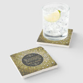 Glamoureus Glitter 50th Wedding Jubileum 2 Stenen Onderzetter (Zijkant)