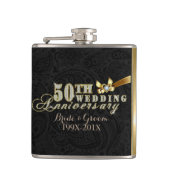 Glamoureus Glitter 50th Wedding Jubileum Pattern Heupfles (Voorkant)
