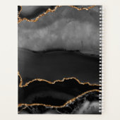 Glamoureus Glitter Agate Black Gold Monogram Planner (Achterkant)