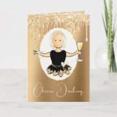 Glamoureus Glitter Birthday Card voor haar Kaart (Voorkant)