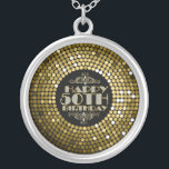 Glamoureus Glitter Happy 50th Birthday Zilver Vergulden Ketting<br><div class="desc">Glamoureuze nepmensen en wit glitter 50ste verjaardagstekstcirkelontwerp. Als u om het even welke hulp nodig hebt die om het even welk van mijn design aanpassen,  contacteer de ontwerper ArtOnWear. Vrije tekst formatteren met levende hulp beschikbaar door verzoek.</div>