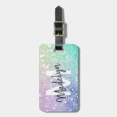Glamoureus Glitter Holograaf  - Aangepast Bagagelabel (Voorkant verticaal)