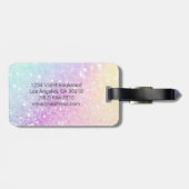 Glamoureus Glitter Holograaf Bagagelabel (Achterkant horizontaal)