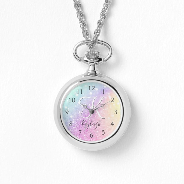 Glamoureus Glitter Holograaf  Horloge (Voorkant)