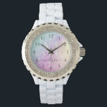 Glamoureus Glitter Holograaf  Horloge<br><div class="desc">U kunt dit elegante kleurrijke bokglitterpatroon eenvoudig personaliseren met uw eigen naam en/of monogram.</div>