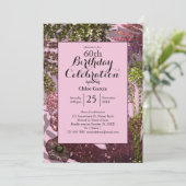 Glamoureus Glitter Indian Florals | Sparkle roze Kaart (Staand voorkant)