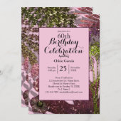 Glamoureus Glitter Indian Florals | Sparkle roze Kaart (Voorkant / Achterkant)