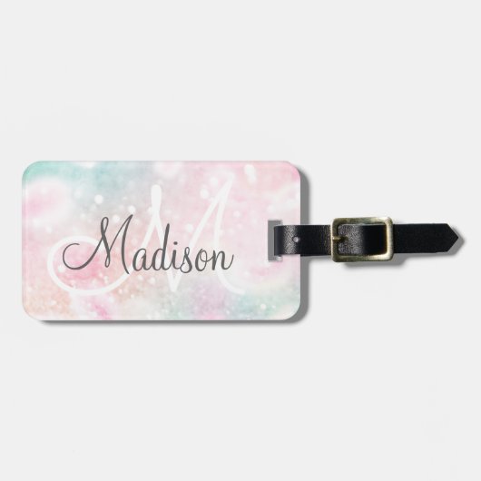 Glamoureus Glitter Pink  Patroon Bagagelabel (Voorkant horizontaal)