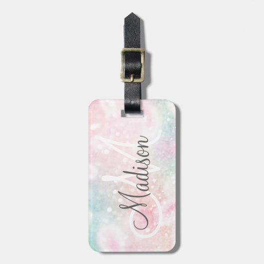 Glamoureus Glitter Pink  Patroon Bagagelabel (Voorkant verticaal)