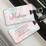 Glamoureus Glitter Pink  Patroon Bagagelabel<br><div class="desc">Personaliseer dit  roze bokeh faux glitterpatroon eenvoudig met uw aangepaste naam en / of monogram.</div>