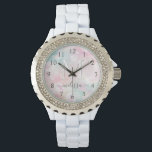 Glamoureus Glitter Pink  Patroon Horloge<br><div class="desc">U kunt dit  roze handvat glitter patroon eenvoudig personaliseren met uw eigen naam en/of monogram.</div>