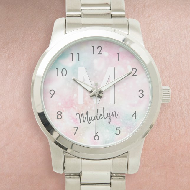 Glamoureus Glitter Pink  Patroon Horloge (Creator heeft geüpload)