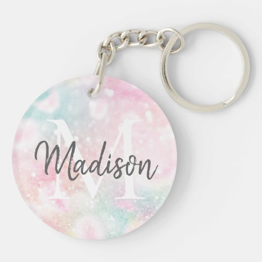 Glamoureus Glitter Pink  Patroon Sleutelhanger (Achterkant)