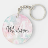 Glamoureus Glitter Pink Patroon Sleutelhanger (Achterkant)