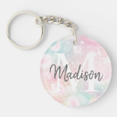 Glamoureus Glitter Pink Patroon Sleutelhanger (Voorkant)