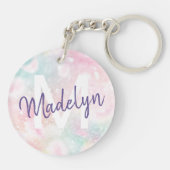 Glamoureus Glitter Pink Patroon Sleutelhanger (Achterkant)