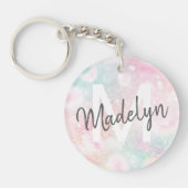 Glamoureus Glitter Pink Patroon Sleutelhanger (Voorkant)