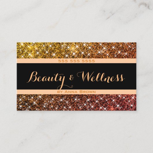 Glamoureus Glitter Sparkle Mode Beauty Wellness Visitekaartje (Voorkant)