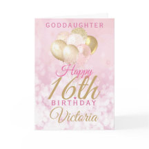 Glamoureus Goddochter 16th Birthday Balloon