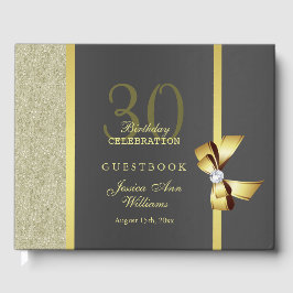 Glamoureus Gold & Black Birthday Party Gastenboek