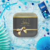 Glamoureus Gold & Black Birthday Party Papieren Bordje (Feest)