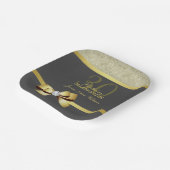 Glamoureus Gold & Black Birthday Party Papieren Bordje (Gebogen)